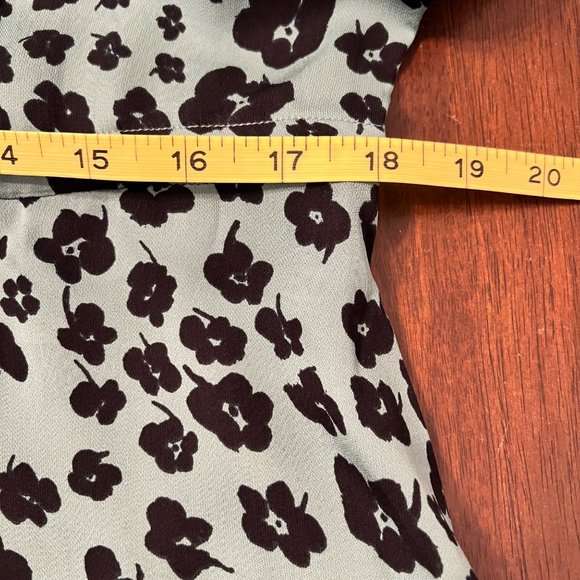 FABIENNE CHAPOT Anthro‎ Green Floral Tie Waist Viscose Shirt Dress Sz Large - Picture 10 of 11